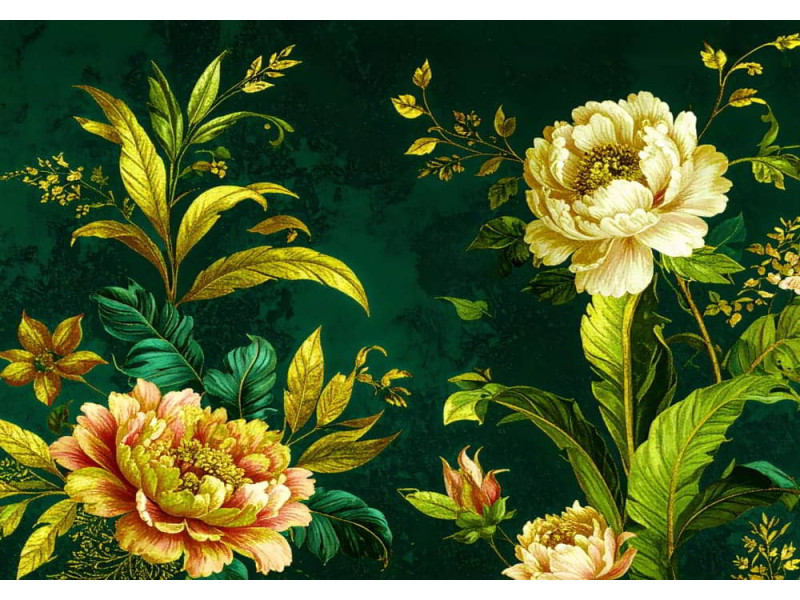 Emerald Garden - AI Art Wall Mural for Contemporary Interiors