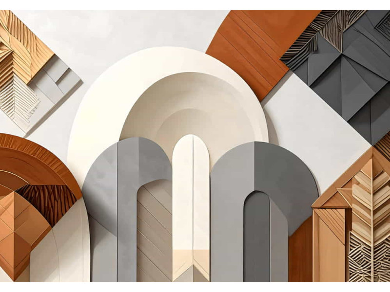 Terracotta Tectonics - AI Art Wall Mural for Contemporary Interiors Terracotta Tectonics - AI Art Wall Mural for Contemporary Interiors