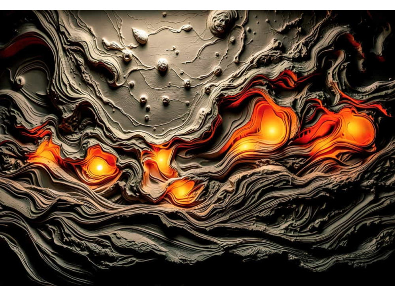 Subterranean Glow - AI Art Wall Mural for Contemporary Interiors Subterranean Glow - AI Art Wall Mural for Contemporary Interiors
