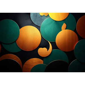 Swirl of Golden Symmetry Luxury Pattern - Opulent AI Wall Mural