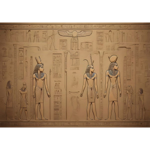 Egyptian Figures - AI Art Wall Mural for Contemporary Interiors