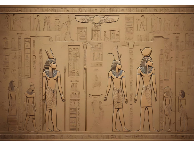 Egyptian Figures - AI Art Wall Mural for Contemporary Interiors
