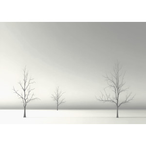 Minimalist Winter Scene - AI Art Wall Mural for Contemporary Interiors