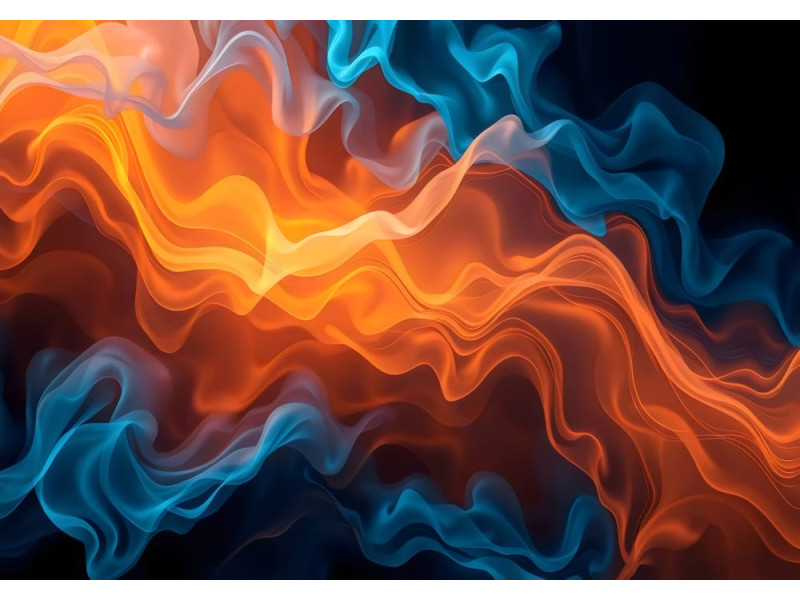 Breathe of Fire and Frost Mural - AI Art Wall Mural for Contemporary Interiors