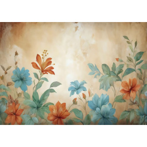 Faded Florals - AI Art Wall Mural for Contemporary Interiors | Wall4Soul