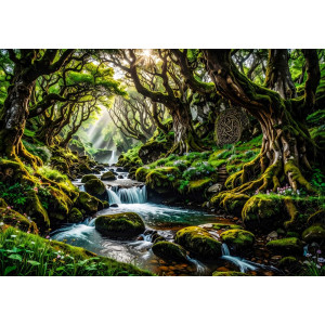 Ancient Grove's Secret Mural - AI Art Wall Mural for Contemporary Interiors | Wall4Soul