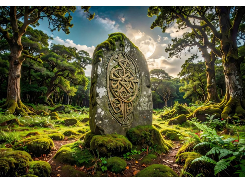 Celtic Sentinel - AI Art Wall Mural for Contemporary Interiors