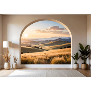 Pastoral Portal - AI Art Wall Mural for Contemporary Interiors