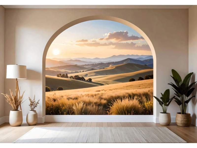 Pastoral Portal - AI Art Wall Mural for Contemporary Interiors
