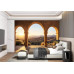 Golden Vista - AI Art Wall Mural for Contemporary Interiors