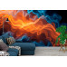 Breathe of Fire and Frost Mural - AI Art Wall Mural for Contemporary Interiors