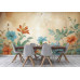 Faded Florals - AI Art Wall Mural for Contemporary Interiors