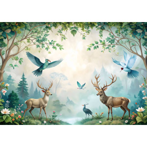 Forest Kingdom - AI Art Wall Mural for Contemporary Interiors