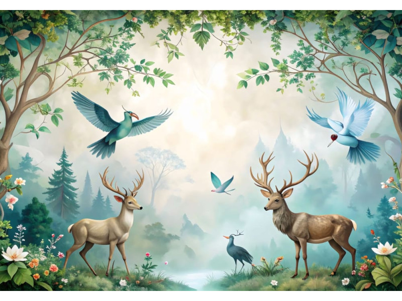 Forest Kingdom - AI Art Wall Mural for Contemporary Interiors