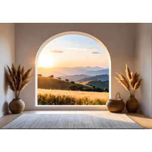 Rolling Tranquility - AI Art Wall Mural for Contemporary Interiors