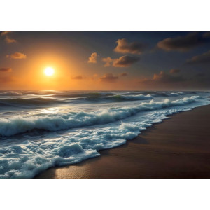 Crashing Waves - AI Art Wall Mural for Contemporary Interiors Crashing Waves - AI Art Wall Mural for Contemporary Interiors | Wall4Soul