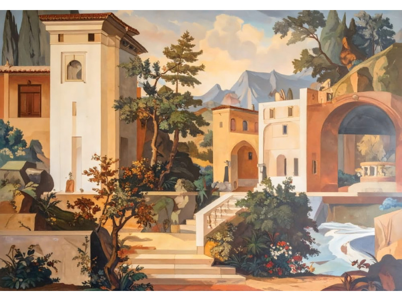 European Village - AI Art Wall Mural for Contemporary Interiors