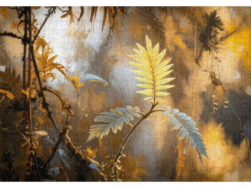 Glimmering Ferns - AI Art Wall Mural for Contemporary Interiors