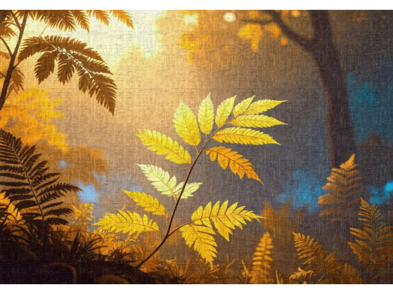 Glimmering Forest Floor - AI Art Wall Mural for Contemporary Interiors