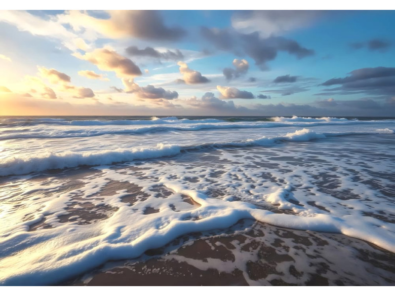 Coastal Calm - AI Art Wall Mural for Contemporary Interiors