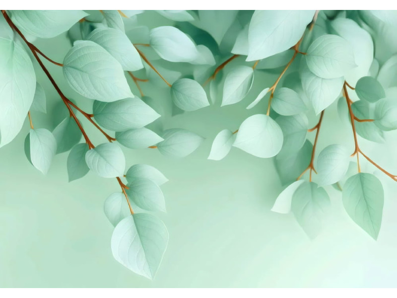 Soft Eucalyptus Serenity - AI Art Wall Mural for Contemporary Interiors
