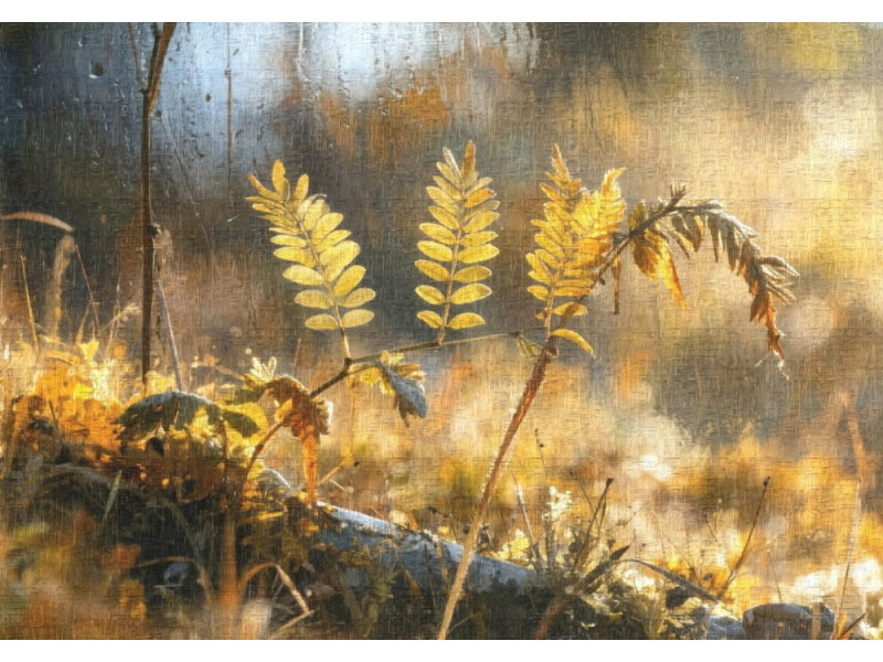 Morning Light Ferns - AI Art Wall Mural for Contemporary Interiors