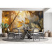Enchanted Golden Jungle - AI Art Wall Mural for Contemporary Interiors