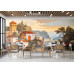 Mediterranean Village - AI Art Wall Mural for Contemporary Interiors