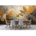 Golden Fields Abstract - AI Art Wall Mural for Contemporary Interiors