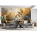 Golden Fields Abstract - AI Art Wall Mural for Contemporary Interiors