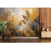Golden Fields Abstract - AI Art Wall Mural for Contemporary Interiors