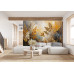 Golden Fields Abstract - AI Art Wall Mural for Contemporary Interiors