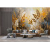 Golden Fields Abstract - AI Art Wall Mural for Contemporary Interiors