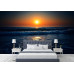 Fiery Ocean Sunset - AI Art Wall Mural for Contemporary Interiors