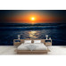 Fiery Ocean Sunset - AI Art Wall Mural for Contemporary Interiors