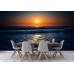 Fiery Ocean Sunset - AI Art Wall Mural for Contemporary Interiors