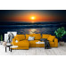 Fiery Ocean Sunset - AI Art Wall Mural for Contemporary Interiors