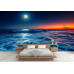 Moonlight on the Waves - AI Art Wall Mural for Contemporary Interiors