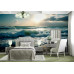 Emerald Glow Ocean Waves - AI Art Wall Mural for Contemporary Interiors
