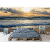 Island Sunset Waves - AI Art Wall Mural for Contemporary Interiors