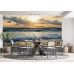 Island Sunset Waves - AI Art Wall Mural for Contemporary Interiors
