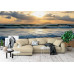 Island Sunset Waves - AI Art Wall Mural for Contemporary Interiors