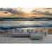 Island Sunset Waves - AI Art Wall Mural for Contemporary Interiors