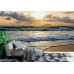 Island Sunset Waves - AI Art Wall Mural for Contemporary Interiors
