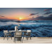 Dusk Ocean Waves - AI Art Wall Mural for Contemporary Interiors