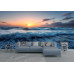 Dusk Ocean Waves - AI Art Wall Mural for Contemporary Interiors