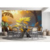 Glimmering Forest Floor - AI Art Wall Mural for Contemporary Interiors