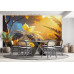 Sunlit Golden Canopy - AI Art Wall Mural for Contemporary Interiors Sunlit Golden Canopy - AI Art Wall Mural for Contemporary Interiors