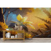 Sunlit Golden Canopy - AI Art Wall Mural for Contemporary Interiors Sunlit Golden Canopy - AI Art Wall Mural for Contemporary Interiors