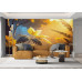 Sunlit Golden Canopy - AI Art Wall Mural for Contemporary Interiors Sunlit Golden Canopy - AI Art Wall Mural for Contemporary Interiors